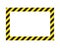 Warning striped frame, warning to be careful, potential danger, yellow & black stripes on the diagonal, vector template sign