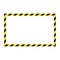 Warning striped frame, warning to be careful, potential danger, yellow & black stripes on the diagonal, vector template sign