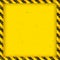 Warning striped grunge square frame, safety danger sign