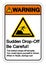 Warning Sudden Drop-Off Be Careful Symbol Sign, Vector Illustration, Isolate On White Background Label. EPS10