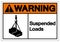 Warning Suspended Loads Symbol Sign, Vector Illustration, Isolated On White Background Label .EPS10