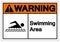 Warning Swimming Area Symbol Sign, Vector Illustration, Isolated On White Background Label .EPS10