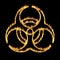 Warning symbol of a biohazard from flames