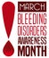 Warning Symbol promoting Bleeding Disorders Awareness Month, Vector Illustration