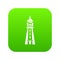 Warning tower icon green vector