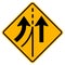 Warning traffic sign merging Left lane