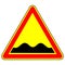 Warning traffic sign Pothole. Traffic Laws. Signs and road markings. The isolated object on a white background. Vector