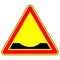 Warning traffic sign Pothole. Traffic Laws. Signs and road markings. The isolated object on a white background. Vector