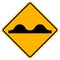 Warning traffic signs Uneven road on white background