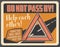 Warning triangle emergency road sign, vector