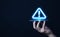warning triangle and exclamation sign icon Warning of dangerous problems Server error. Virus. Maintenance concept. caution