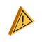 Warning triangle isometric icon