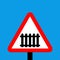 Warning triangle Level crossing with barrier or gate ahead