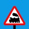 Warning triangle Level crossing without barrier or gate ahead