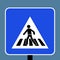 Warning triangle pedestrian crossing