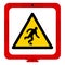 Warning Trip Hazard Symbol Sign,Vector Illustration, Isolate On White Background Label. EPS10