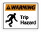 Warning Trip Hazard Symbol Sign On White Background,Vector Illustration