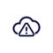 warning, upload error icon with a cloud