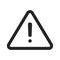 Warning vector icon in modern design style for web site and mobile app