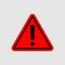 Warning - vector icon. warning red sign