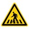 Warning Walk-Way Symbol Sign, Vector Illustration, Isolate On White Background Label. EPS10