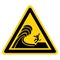 Warning Waves Break On Ledge Stand Back Symbol Sign, Vector Illustration, Isolate On White Background Label. EPS10