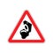 Warning WC. Toilet bowl on red triangle. Road sign attention