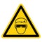 Warning Wear Goggle Symbol Sign ,Vector Illustration, Isolate On White Background Label. EPS10