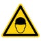 Warning Wear Head Protection Symbol Sign,Vector Illustration, Isolated On White Background Label. EPS10