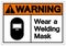 Warning Wear a Welding Mask Symbol Sign ,Vector Illustration, Isolate On White Background Label .EPS10