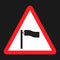 Warning wind sign flat icon