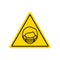 Warning woman wear mask icon symbol