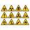 Warning yellow triangle sign set. Warning and hazard vector signs.