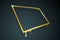 Warped distorted creative golden melting frame 3d flowing art flux square gold drop leak abstract banner template design