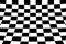 Warped perspective coloured checker board effect grid black and white