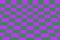 Warped perspective coloured checker board effect grid purple and green