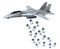 Warplane launching vaccine bottles instead of bombs