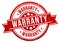 Warranty Stamp Button Banner Badge in red.