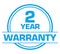 Warranty Two Year Blue Circular Badge Style