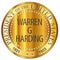 Warren G Harding Gold Metal Stamp