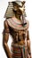 Warrior, Egyptian ancient soldier in armor. White background, isolate. AI generated.