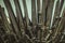 Warrior, Iron throne made with swords, fantasy scene or stage. R