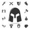 warrior\'s helmet icon. Set of Cfight and sparring element icons. Premium quality graphic design. Signs and symbols collection ico