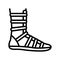 warrior shoe ancient rome line icon vector illustration