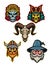 Warrior Wizard and Skull Mascot Collection