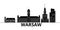 Warsaw architecture vector city skyline, travel cityscape with landmarks, buildings, isolated sights on background