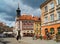 Warsaw. Beautiful Tenement houses on the street Nowomiejska and street Freta