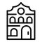 Warsaw cathedral icon outline vector. Poland famous landmarks