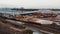 Warsaw, Poland 03.20.2020. - Empty cargo containers on the railyard. Freight transport. inland shipping