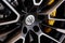 Warsaw/Poland - 08.06.2019: New black and silver Maserati Levante aluminium wheel